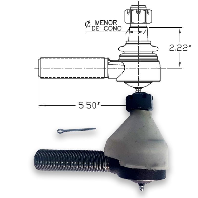 USK-187 R REF TERMINAL DE DIRECCIÓN PARA BRAZO LONGITUDINAL KENWORTH