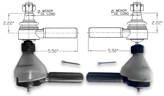 USK-187 R REF TERMINAL DE DIRECCIÓN PARA BRAZO LONGITUDINAL KENWORTH izquierdo y derecho